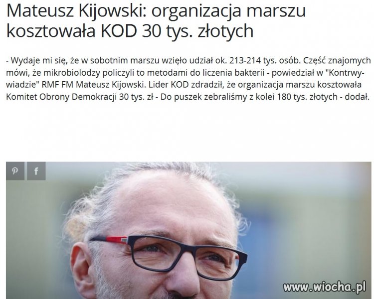Marsz na 200tyś ludzi koszt 30 tysięcy.
