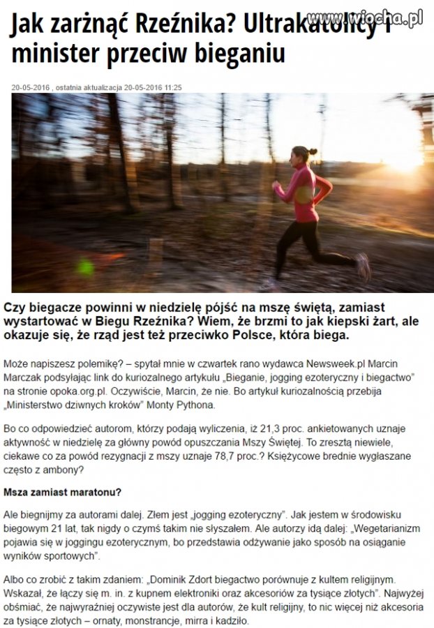 Bo biegacze przeszkadzają turystom,
