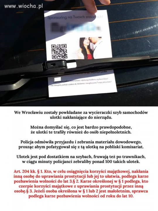 Nakłanianie do prostytucji na szybach