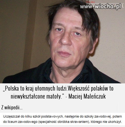 Za to jego wykształcenie aż powala.
