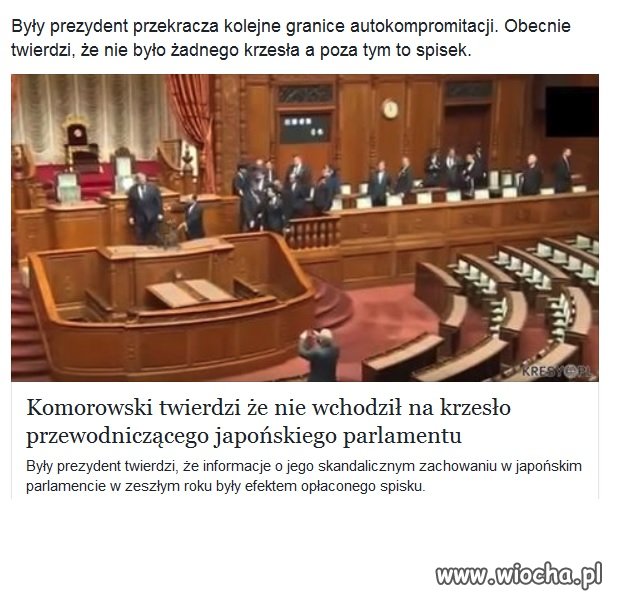 Komorowski nie wchodziłem na krzesło !