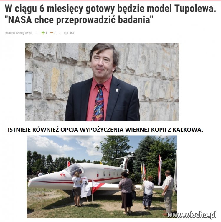 PIS wyda 4mln zł na model tupolewa...