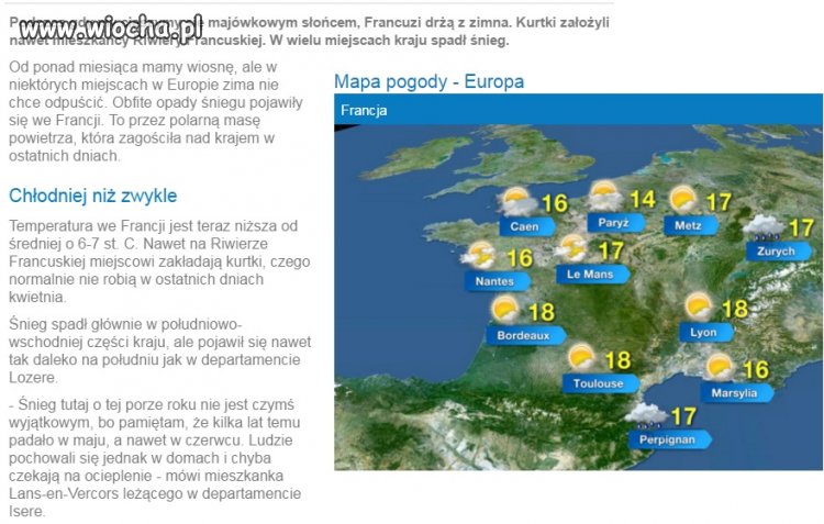 14-18 stopni ale według METEO Francuzi drżą z...