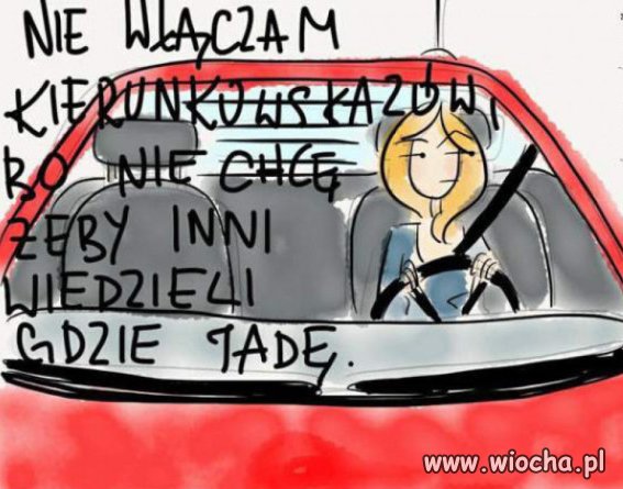 Kobieta za kółkiem.
