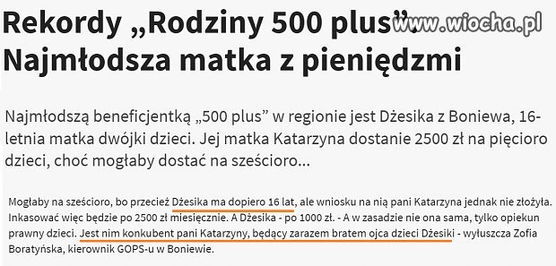 500 plus w praktyce.