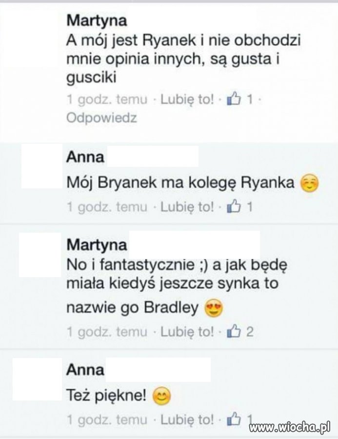 Takie piękne imiona, bo amerykańskie.