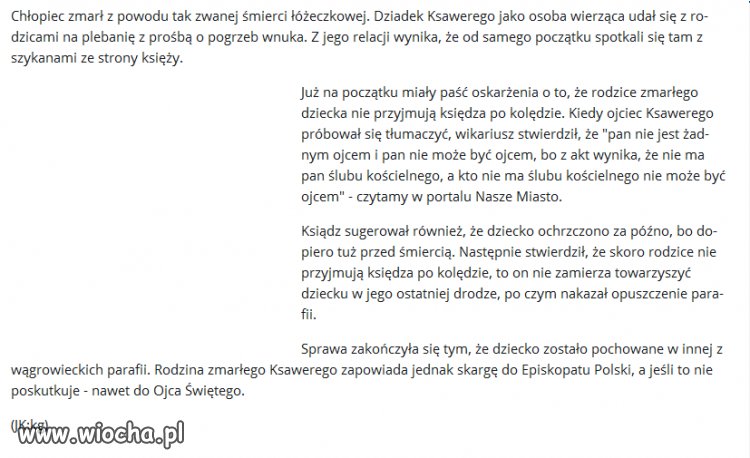Ksiądz odmówił pogrzebu noworodka