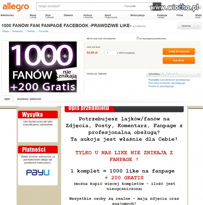 Potrzebujesz lajków/fanów na Zdjęcia, Posty, Komentarz,