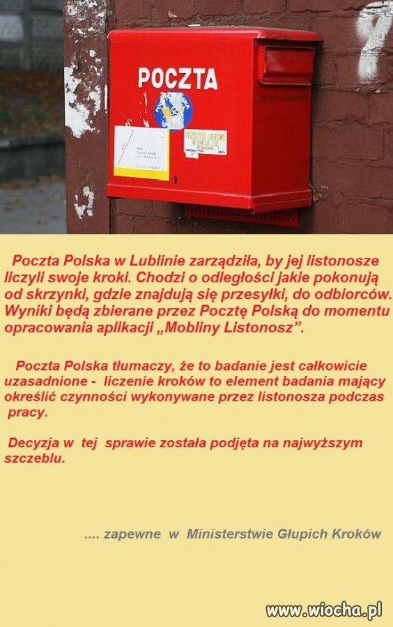 Poczta Polska kazała listonoszom liczyć kroki