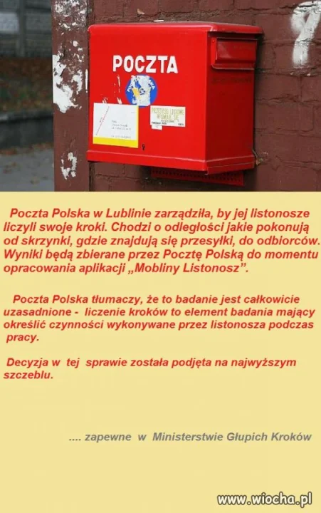 Poczta Polska kazała listonoszom liczyć kroki