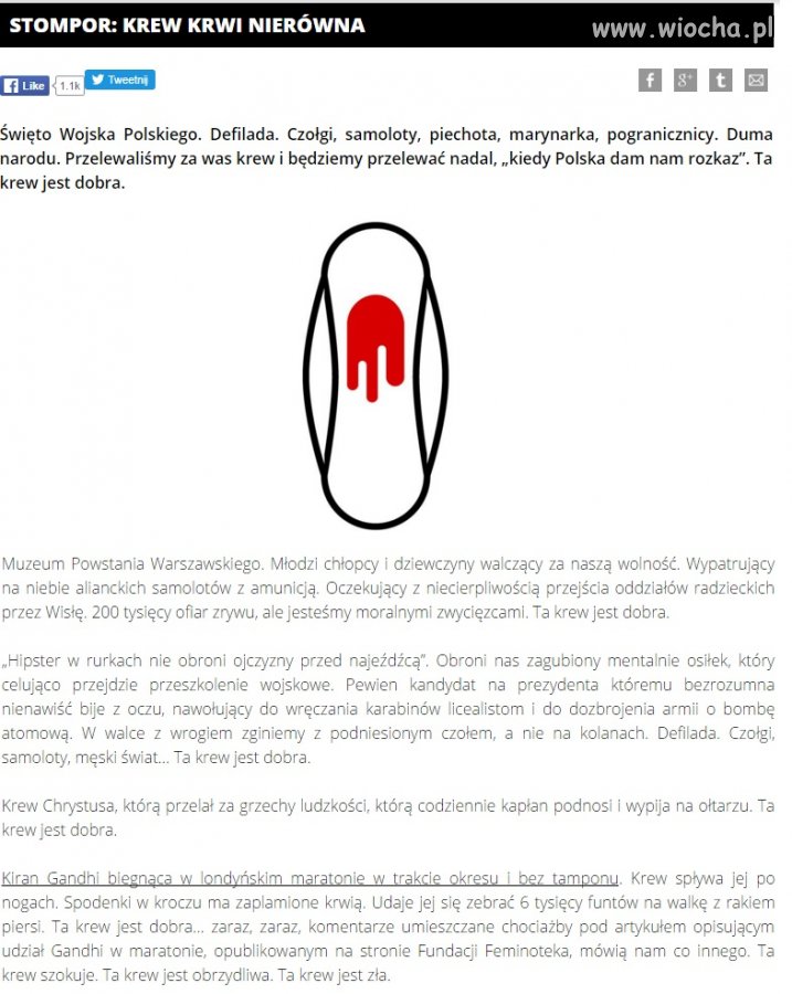 Feministyczna głupota, czyli jak można porównywać 