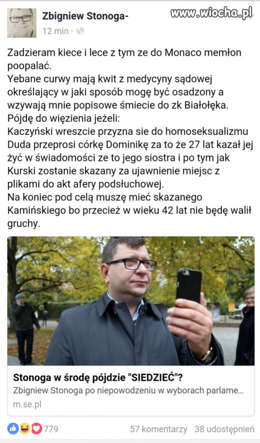 Stonoga idzie siedzieć... ale