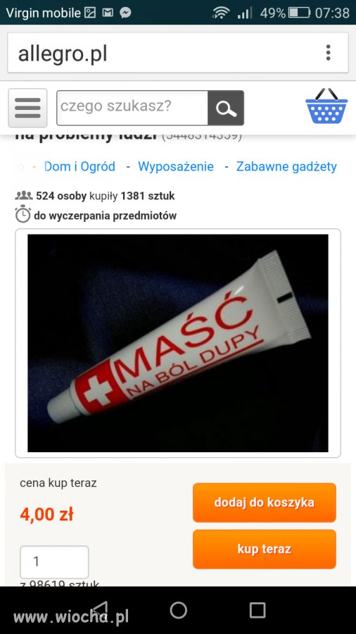 Lek na ból dupy