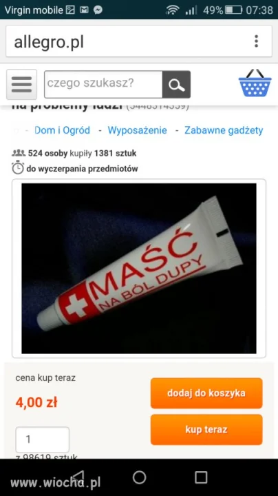 Lek na ból dupy