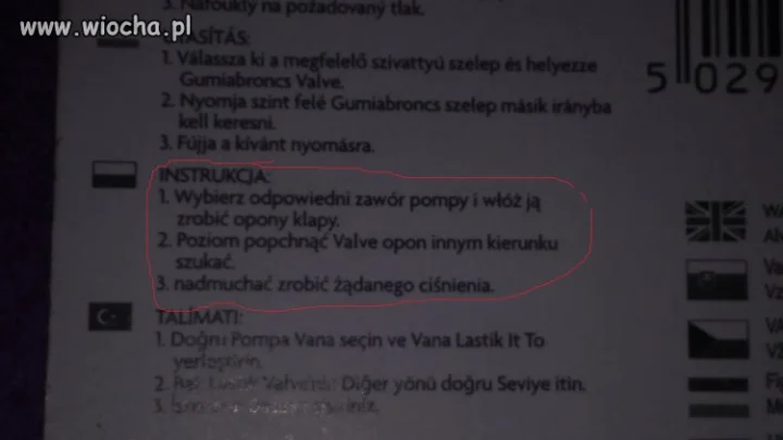 Instrukcja pompki rowerowej
