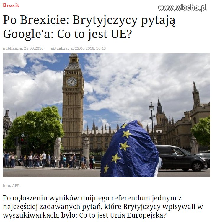 Ciekawe czy Brytyjczycy w ogóle wiedzą