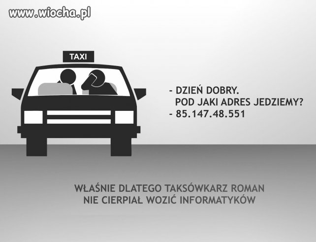 Informatyk w taxi