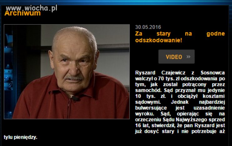 Za stary na odszkodowanie