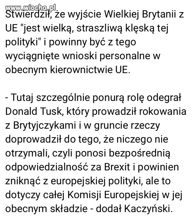  Tusk jest głównym powodem rozpadu