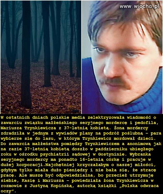Trynkiewicz wybierze się na podróż poślubną do lasu
