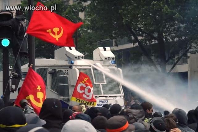 Protesty lewicy we Francji