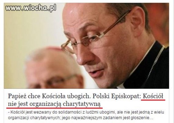 Kościół nie jest organizacją charytatywną