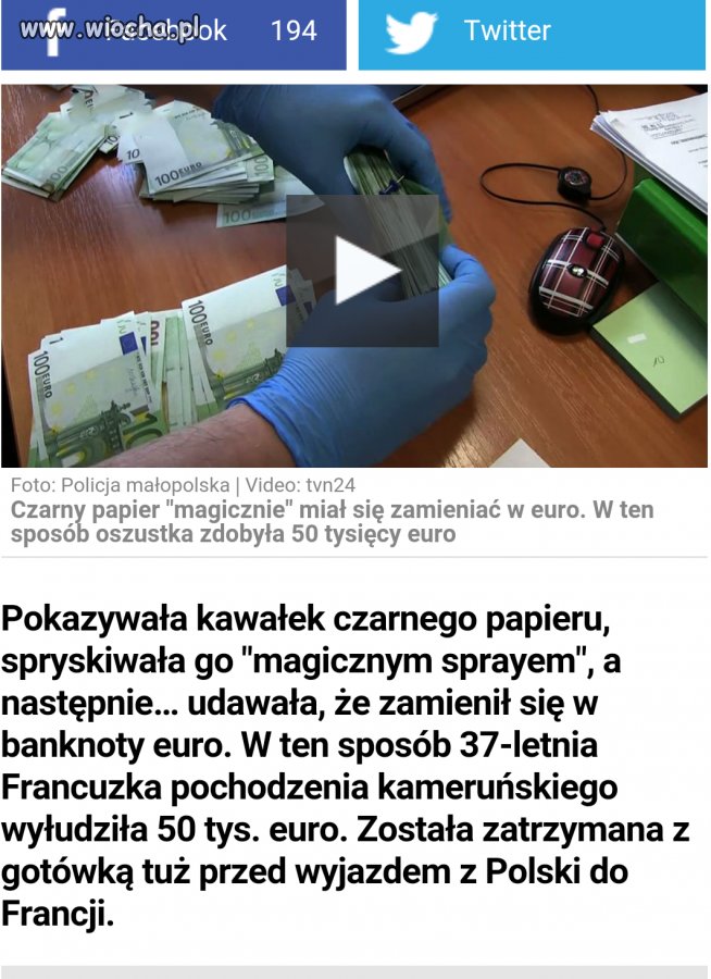 Magiczny czarny papier zamienił się w euro