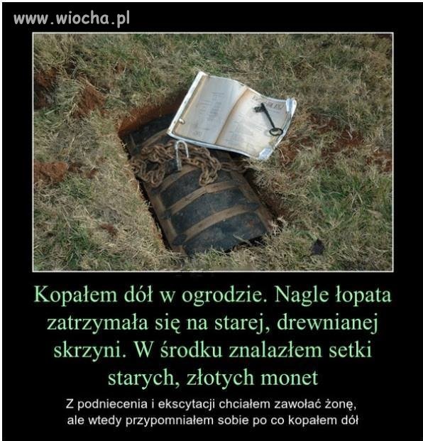 Przestroga dla żony, jak mąż za łopate chwyci