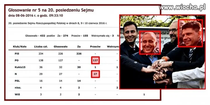 Na plecach zwolenników KOD.