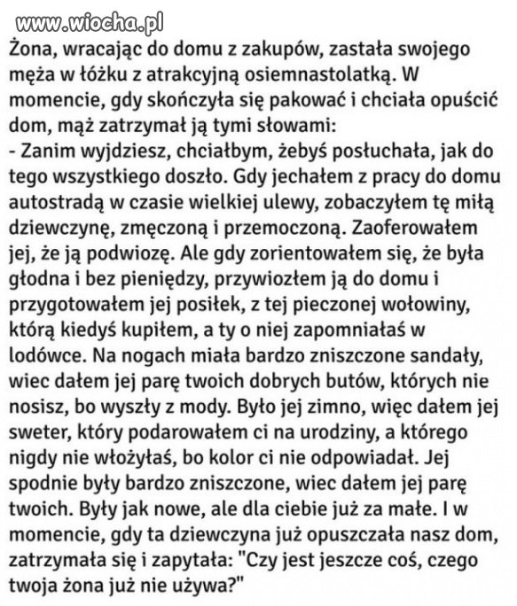 Gdy żona już nie używa