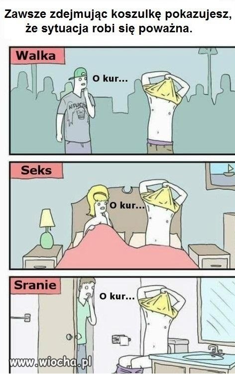 Gdy zdejmujesz koszulke