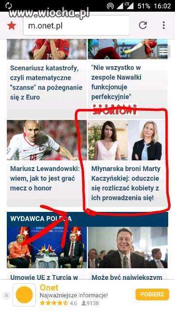 Dzisiejszy artykuł na Onecie