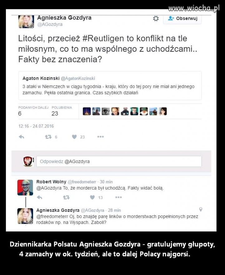 Pani "dziennikarka" Gozdyra, komentarza brak...