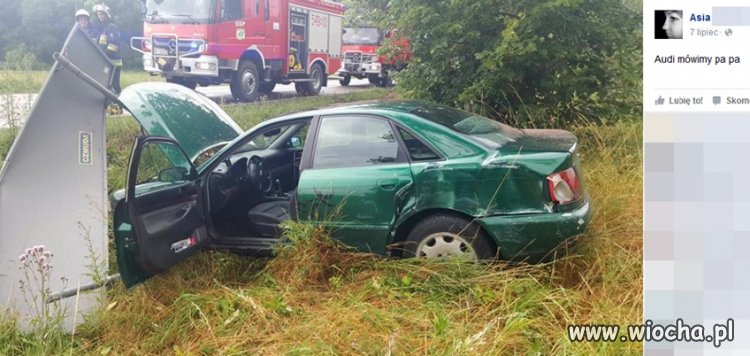 Rozbiła auto i się chwali...