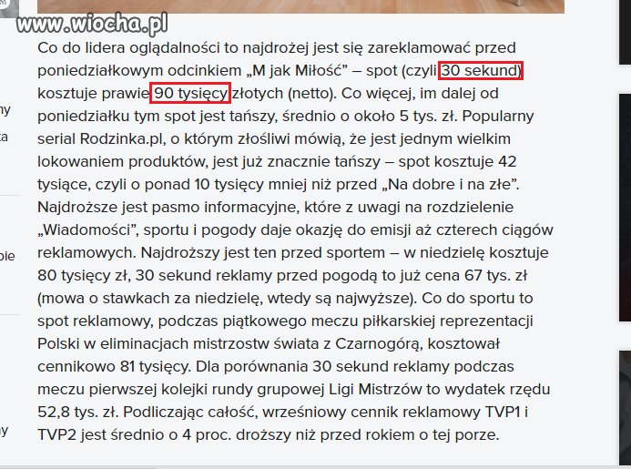 Do tego 30 minut blok reklamowy...