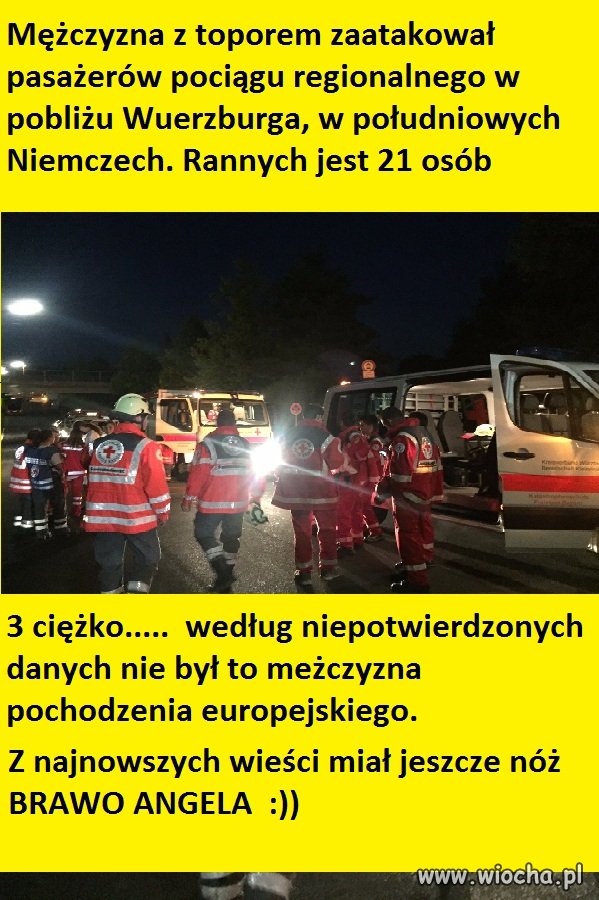 Niemcy: uzbrojony w topór mężczyzna 