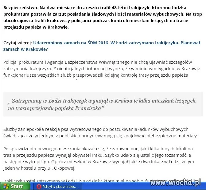 Irakijczyk planował zamach w Krakowie?
