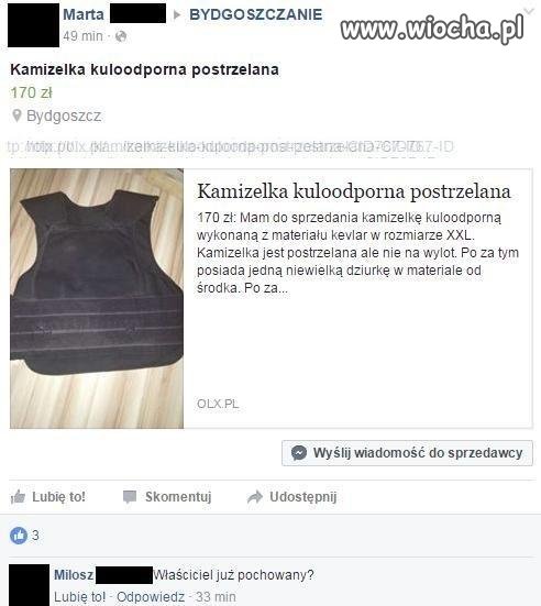 Postrzelana kamizelka