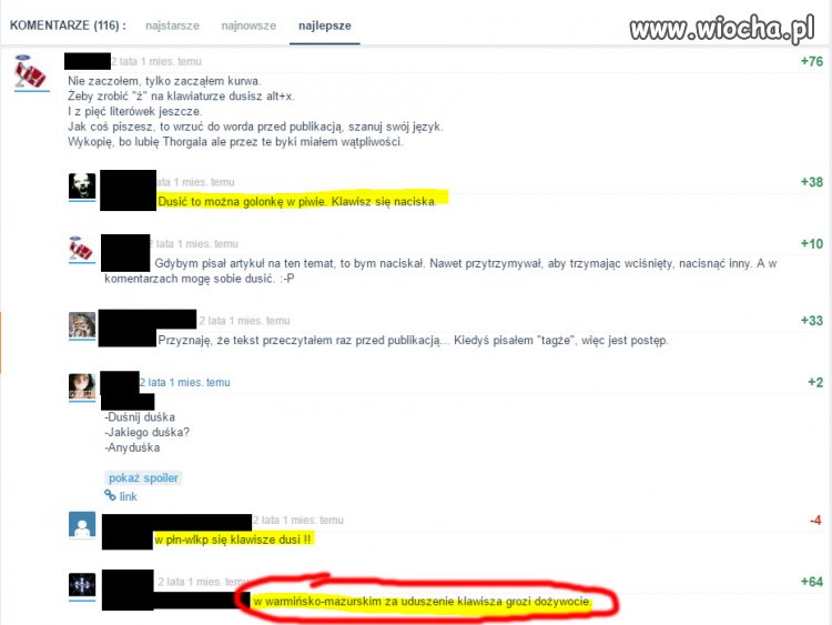 Klawisza się nie dusi...