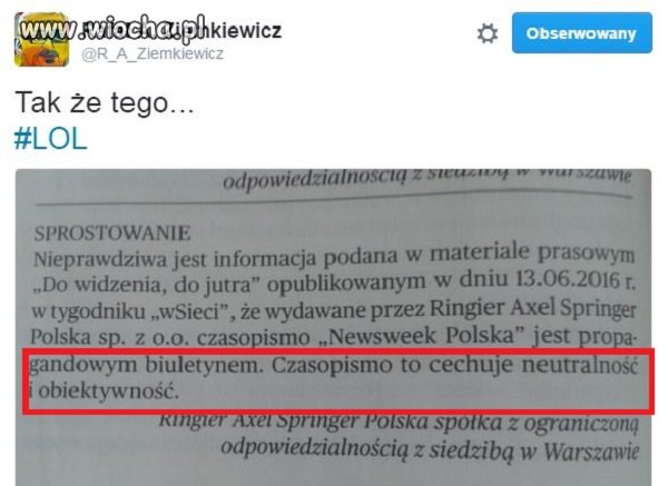 WYDAWCA „NEWSWEEKA”: TO CZASOPISMO CECHUJE 