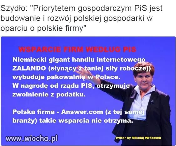 Wsparcie dla firm wg PIS -dla firm ale niemieckich
