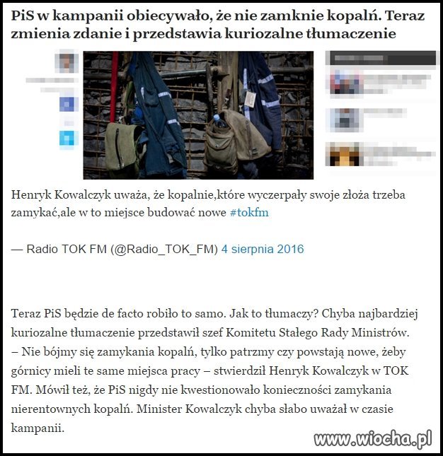 Jak PO chciało zamknąć kopalnie to było beee