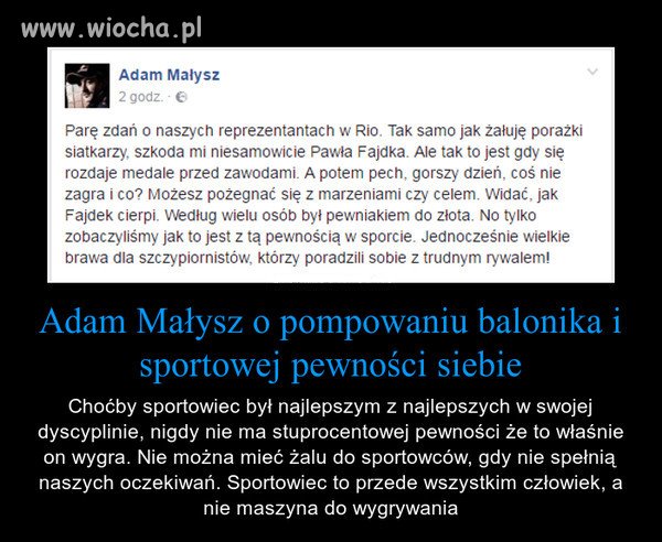 Sportowiec o sportowcach