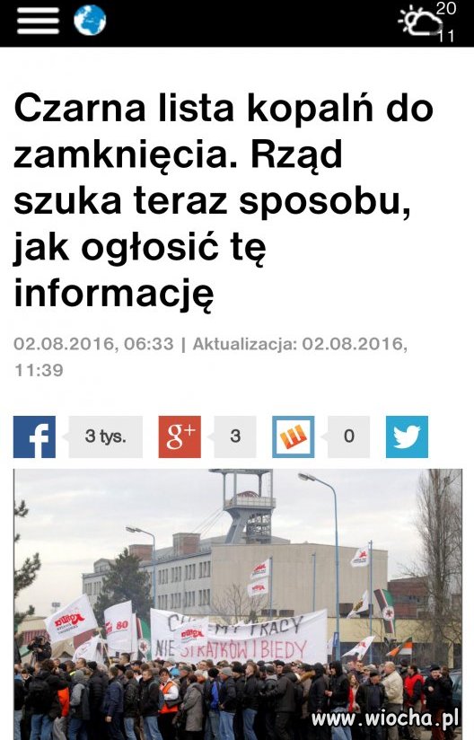 Rząd zamyka kopalnie.