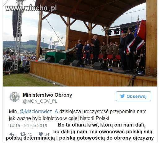 Chciałbym, żebyśmy przypomnieli poległych