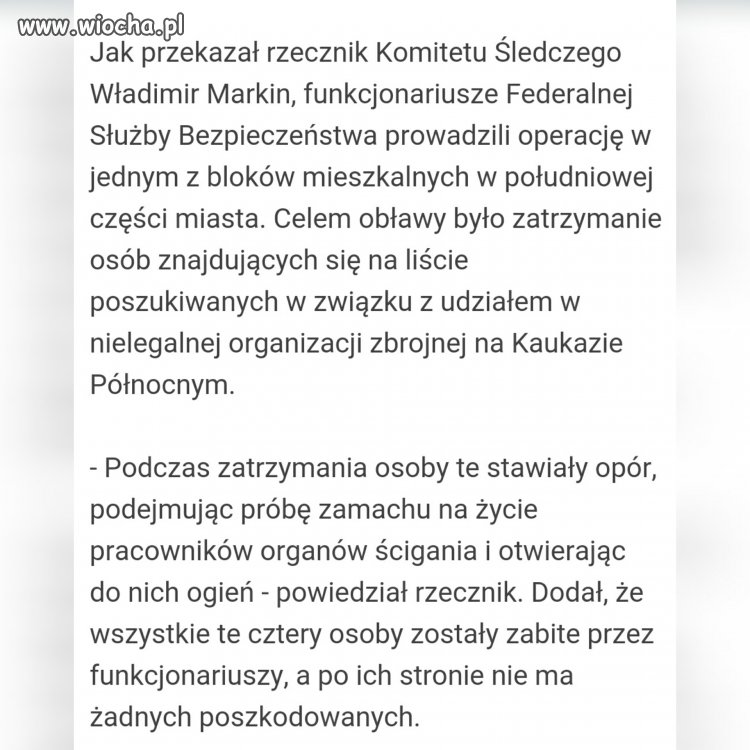 Rosja. Operacja FSB przeciwko islamistom