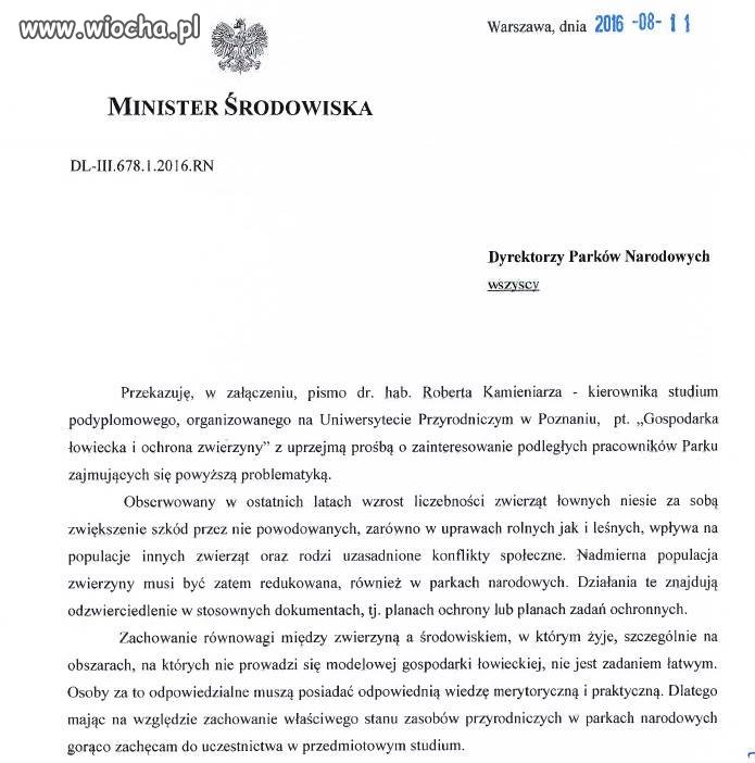 Minister od środowiska co wycina,wyżyna