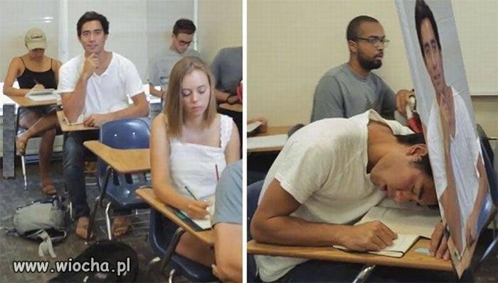 Sposób na spokojny sen podczas zajęć.