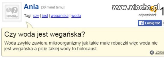 Wegańska woda.