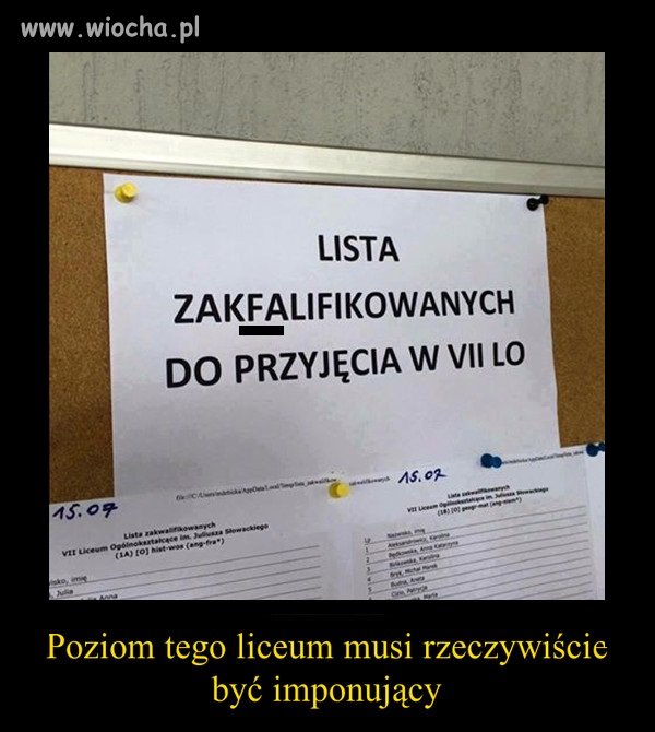 Dyrektor tego liceum musi być dumny.
